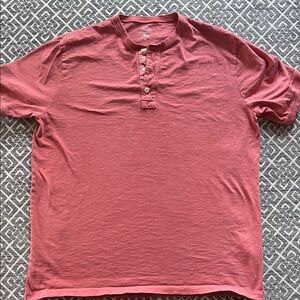 J. Crew Men's Short Sleeve Henley in Brick Red